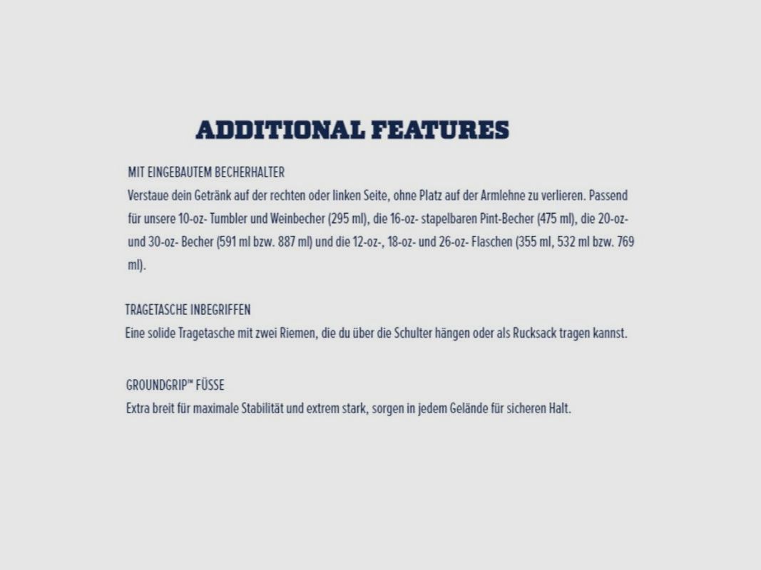 Yeti Camping Stuhl Trailhead Navy