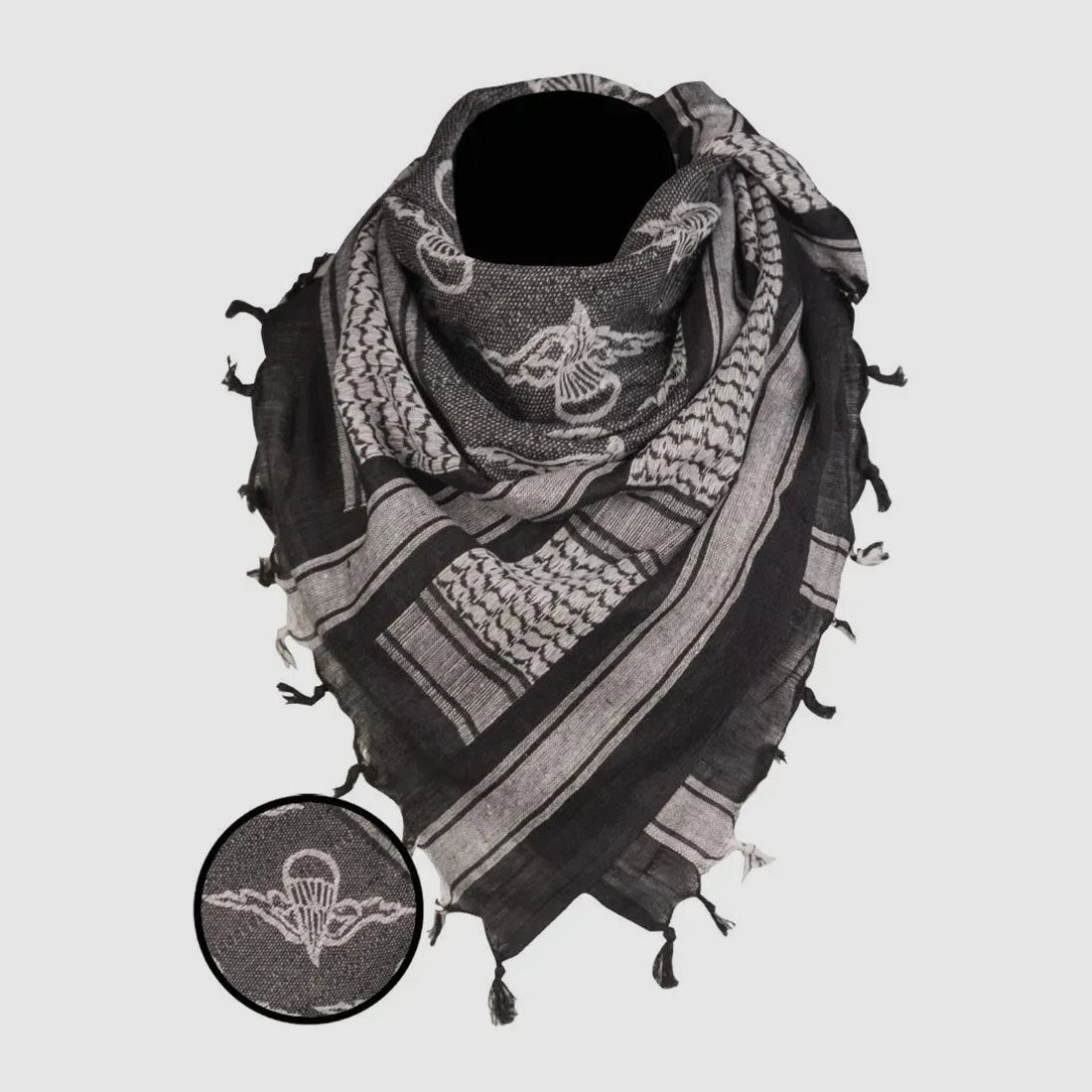 Mil-Tec Mil-Tec Shemagh Paratrooper 110x110 cm schwarz weiß