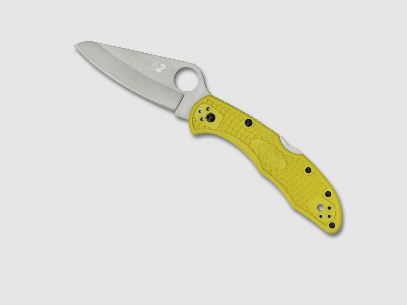 Navaja Spyderco Salt 2 con mango FRN Amarillo Liso Acero, imagen 1 de 3