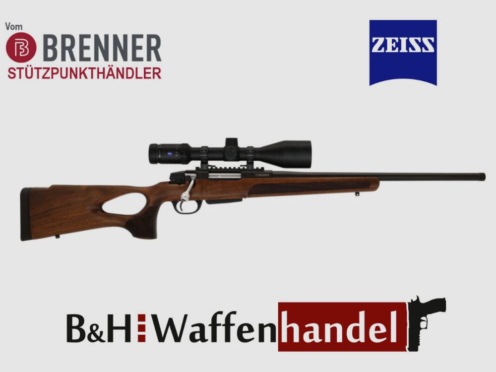 Brenner Komplettpaket: Brenner BR 20 Lochschaft mit Zeiss V6 2.5-15x56 BR20