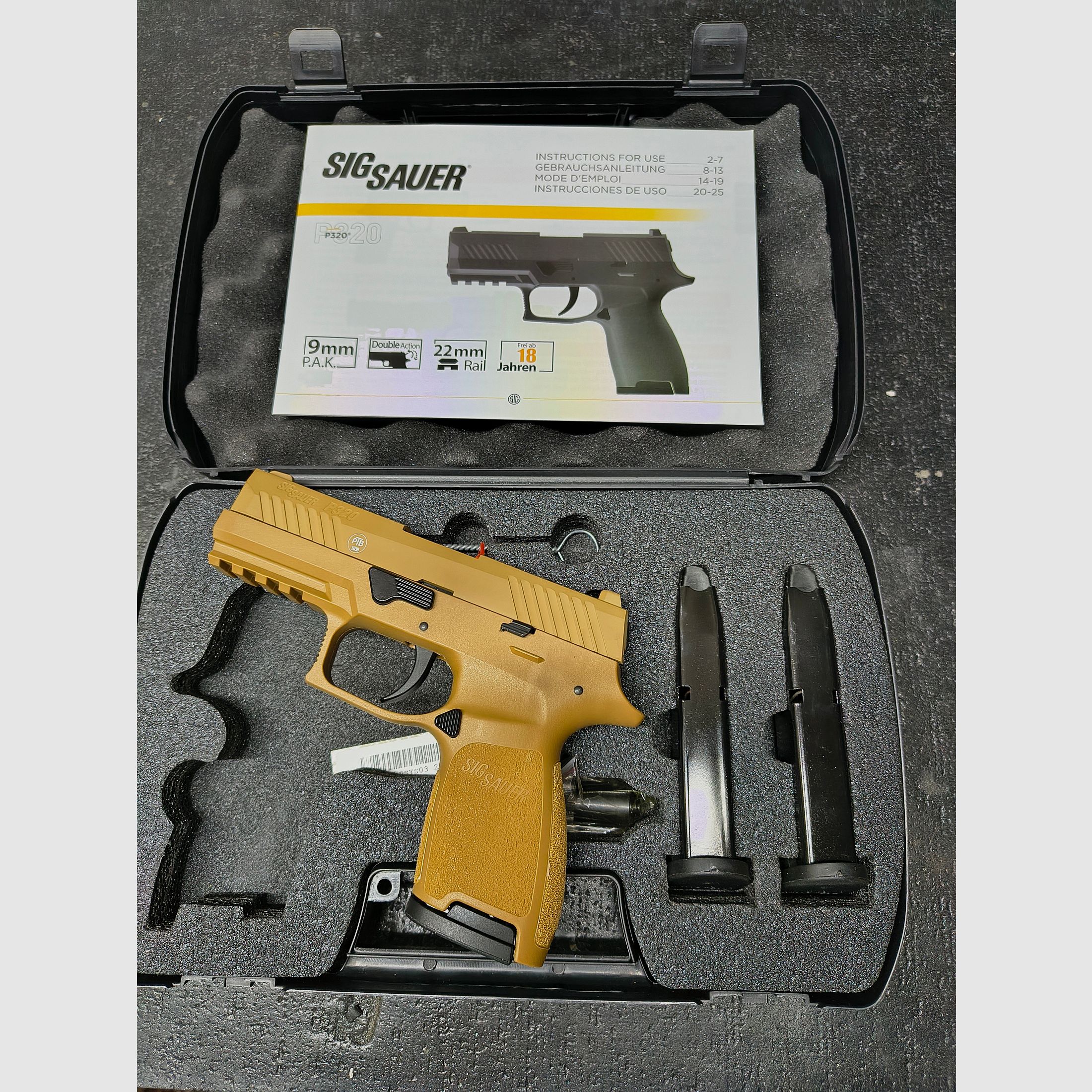 Sig Sauer P320 Ral 8000 / Dark Earth 9mm P.A.K 3 Magazine
