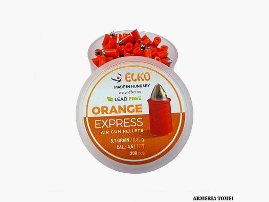 PALLINI ARIA COMPRESSA – ELKO – ORANGE EXPRESS CAL .4,5 MM ( .177 ) 5,7 GR / 0,35 G CONF. 200 PZ.