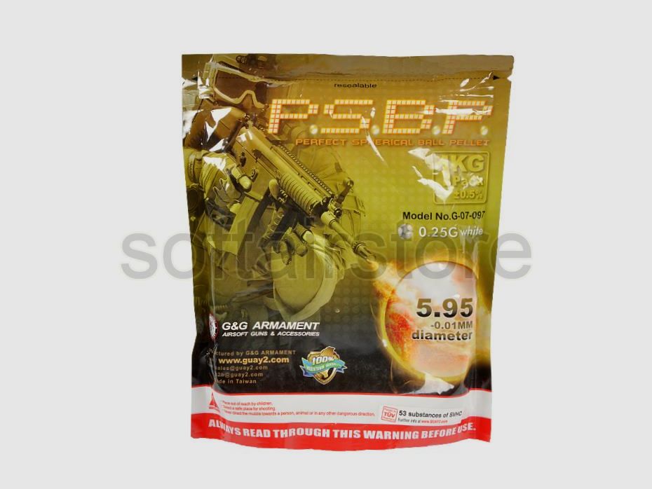 Perfect Special Airsoft BB`s 0.25g (4.000 Stück) diameter 5,95mm - Weiß