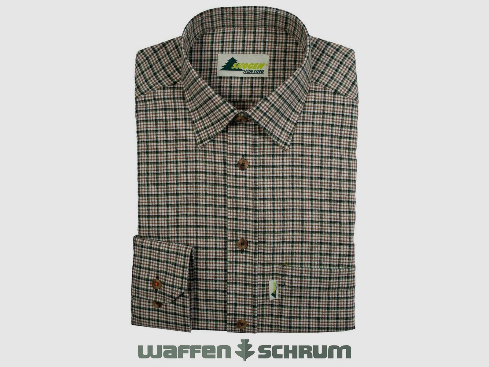 The forest shirt Kent collar natural / olive