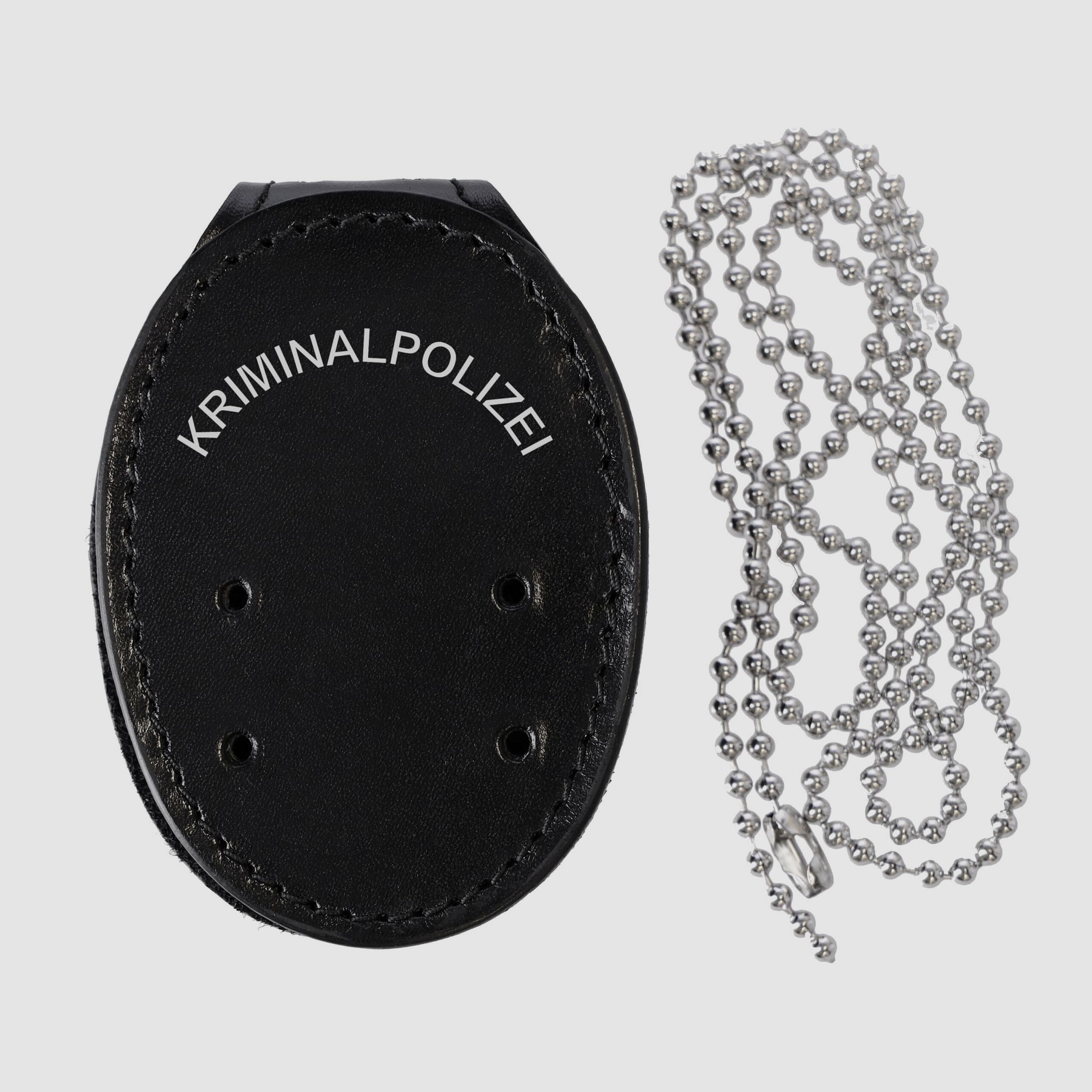 ETZEL Markenhalter mit Gürtelclip und Kette "KRIMINALPOLIZEI"