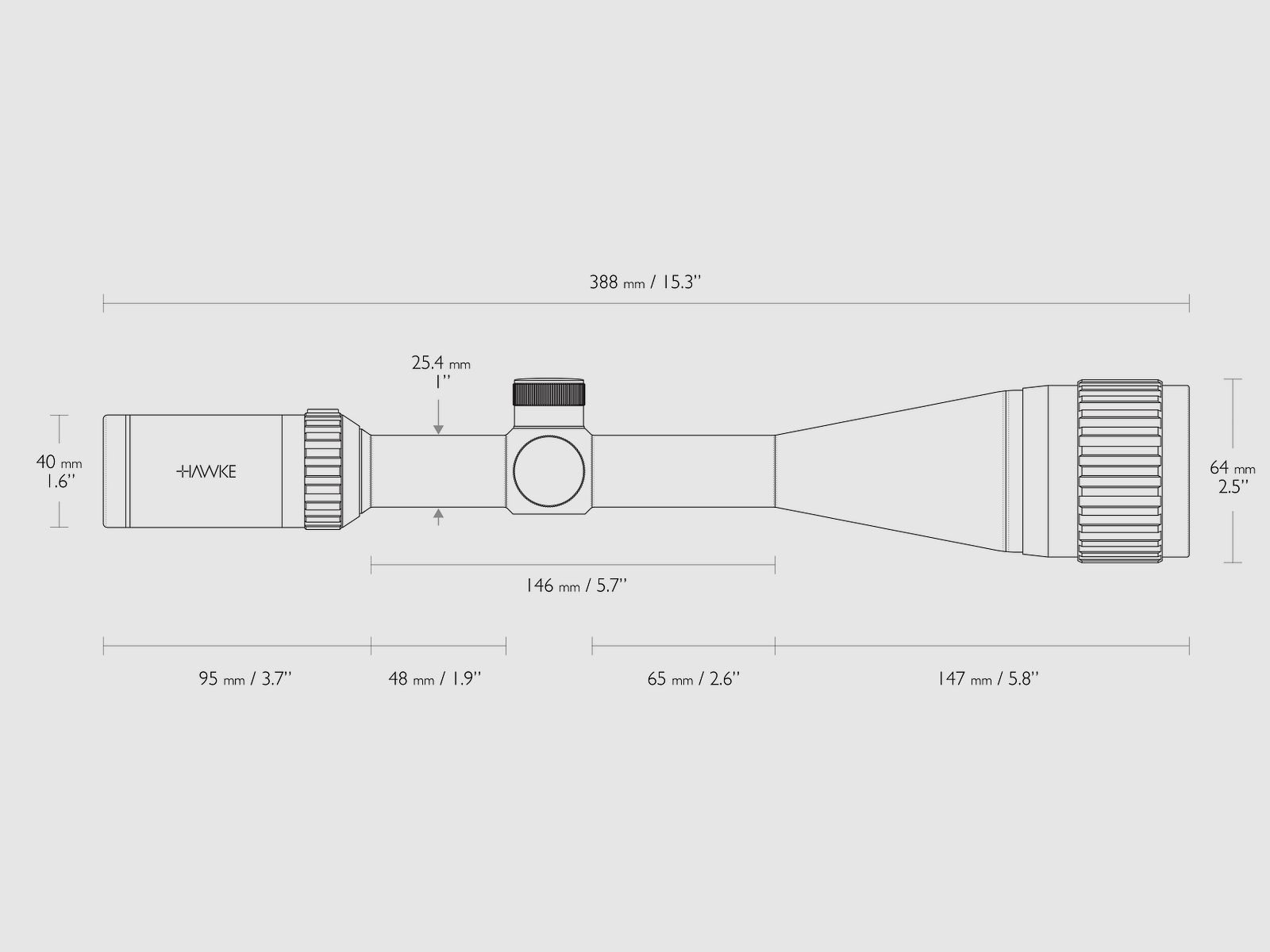 HAWKE 14260 Zielfernrohr VANTAGE 4-16x50 AO MIL DOT IR Rot Grün Leuchtabsehen