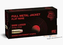 GECO 9 mm Luger FMJ Full Metal Jacket Flat Nose 10,0g/154gr 50 cartouches