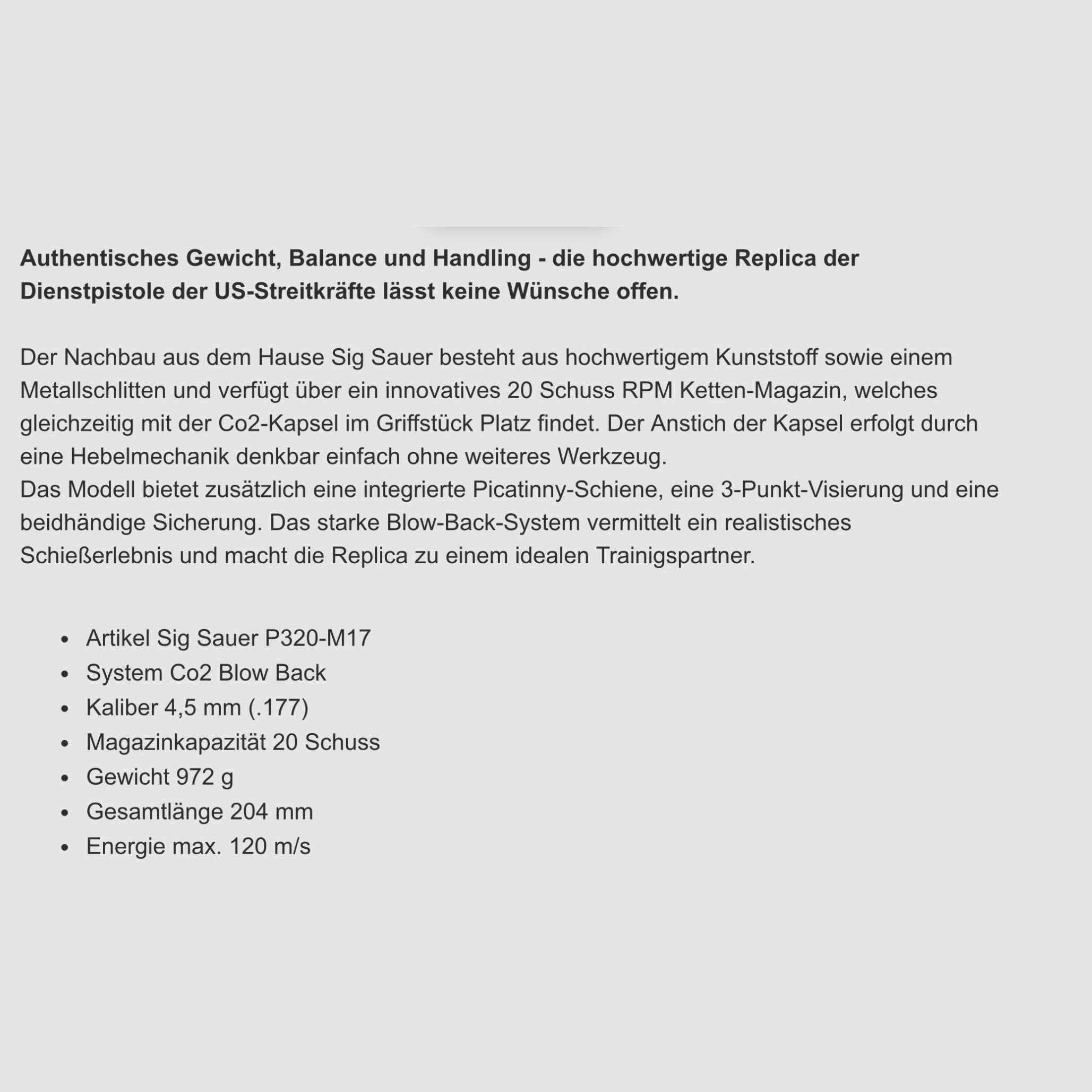 SIG Sauer P320-M 17 4,5 mm Coyote Tan pistola de aire de 20 disparos