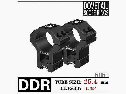 DISCOVERYOPT Montage-Ringe ALU 6063 25,4mm H 1,35 Zoll Schiene 11mm