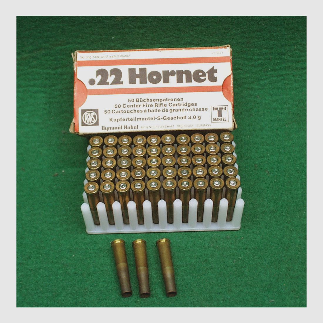 RWS douilles .22 Hornet, usagées
