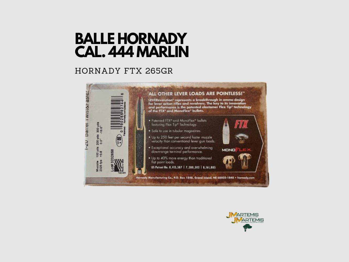 HORNADY 444 MARLIN 265 gr FTX LEVER EVOLUTION ROTPUNKT, Bild 3 von 4
