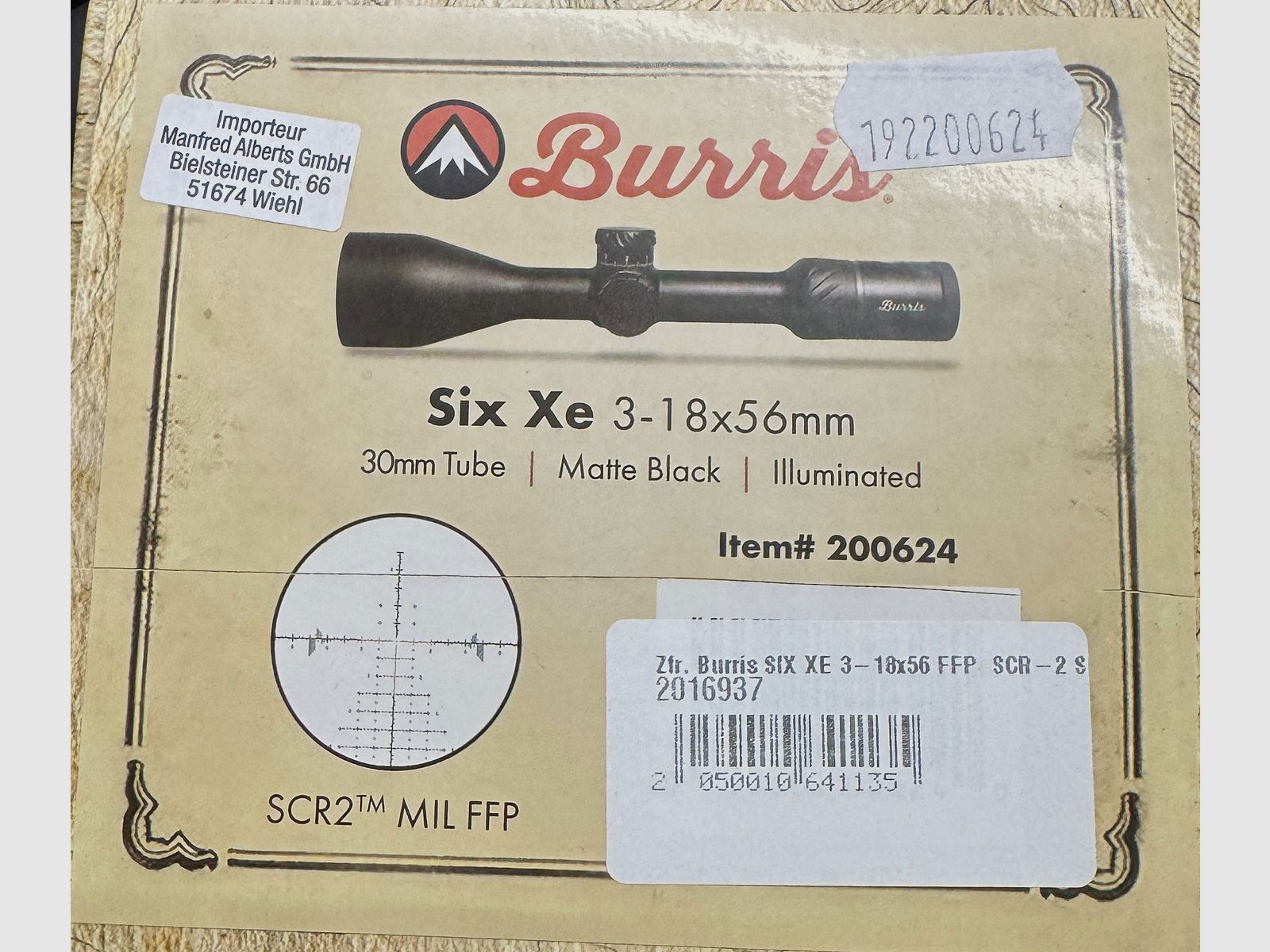 Burris telescopio di puntamento SIX Xe 3-18x56 FFP SCR 2