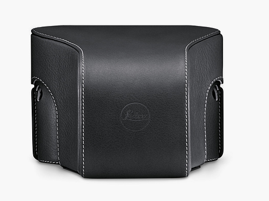 Ready bag with large front part, leather, black