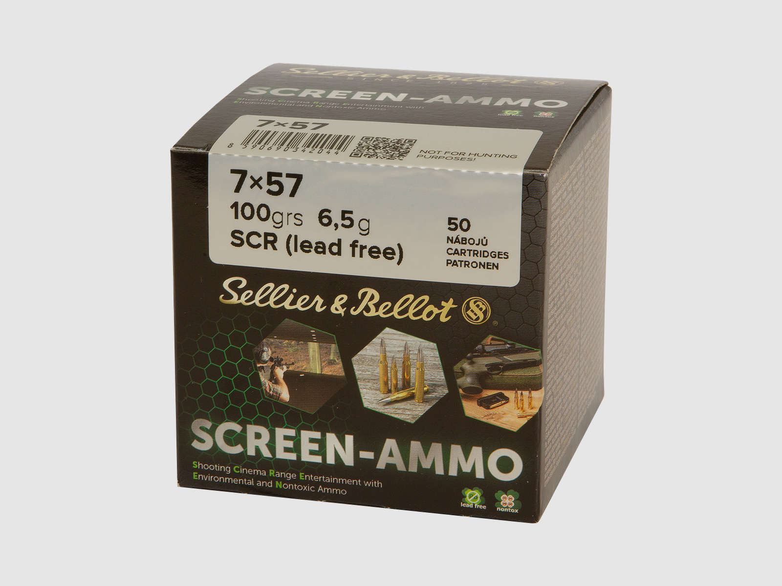 Sellier & Bellot Amunicja myśliwska SCREEN-Ammo 7 x 57 6,5g Screen (Bez ołowiu) Opakowanie zbiorcze 50