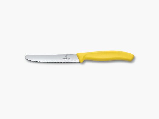 Tomatenmesser Swiss Classic Wellenschliff gelb 11 cm
