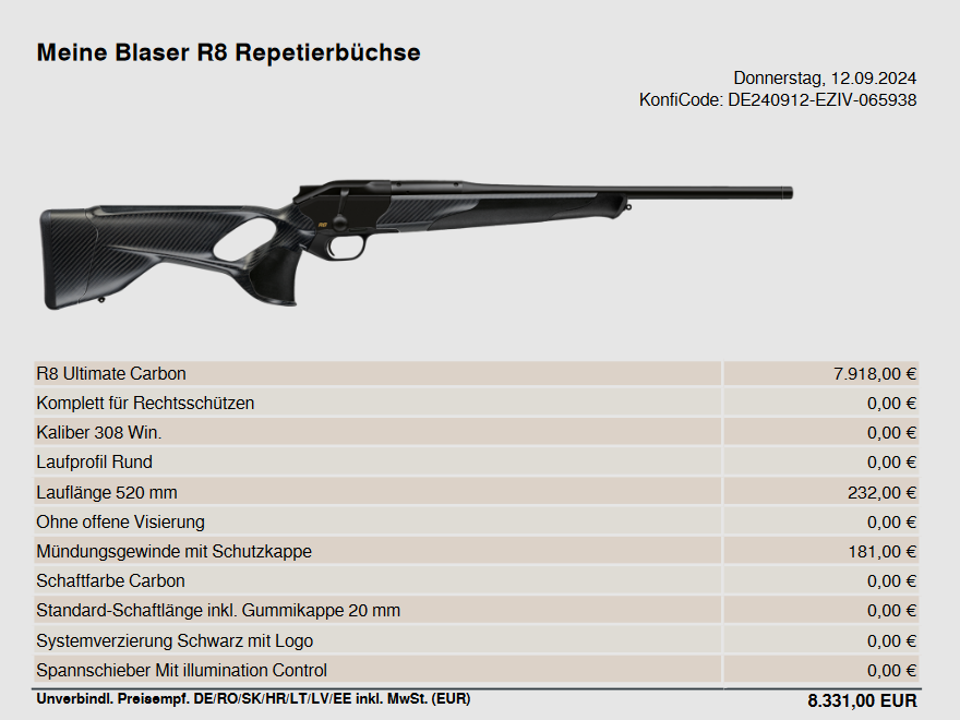 Blaser R8 Ultimate Carbon 