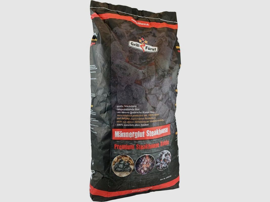 Grillfürst Männerglut Steakhouse Kohle 10kg in Restaurant-Qualität