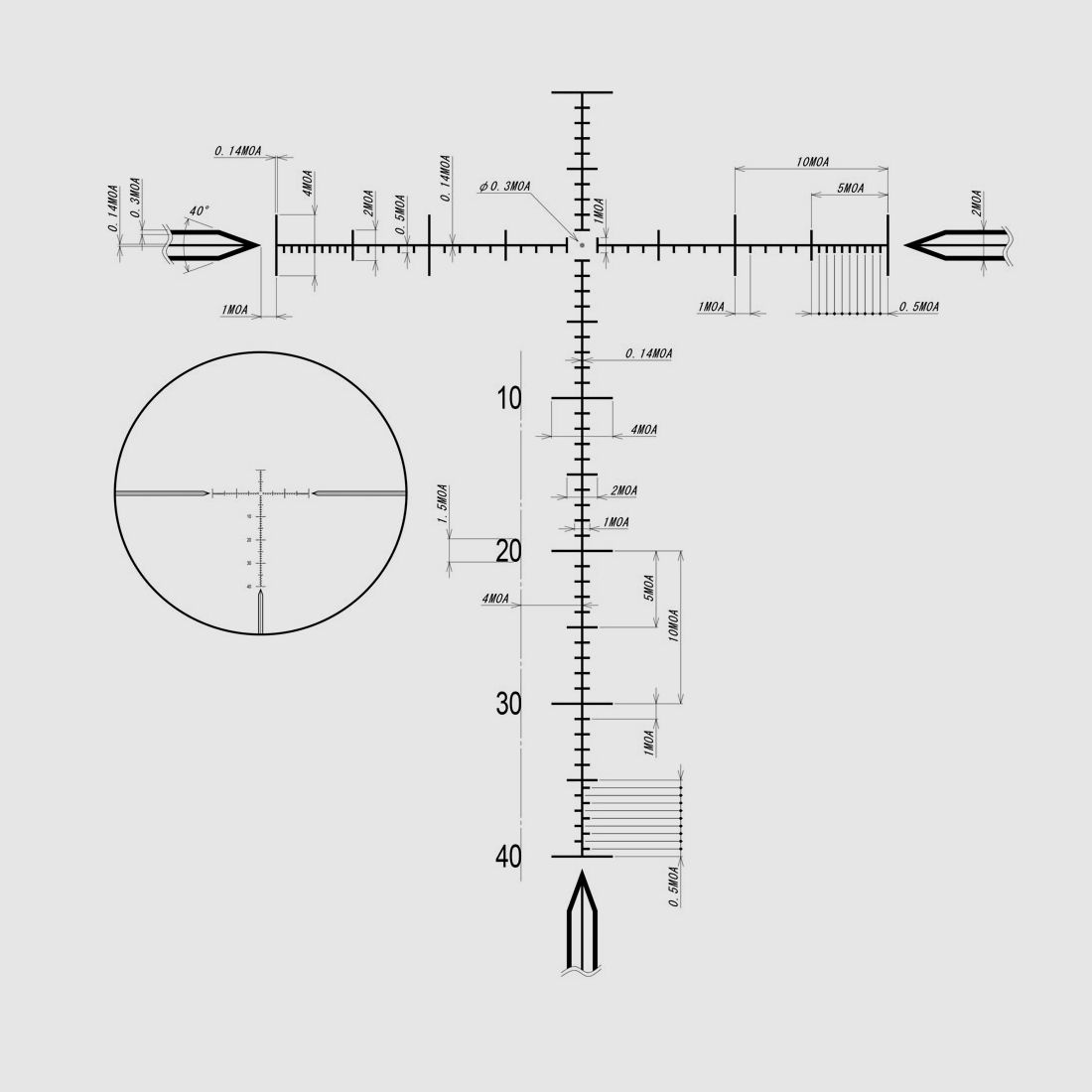 DDOptics DDMP 4-40×50 MOA TAC-A
