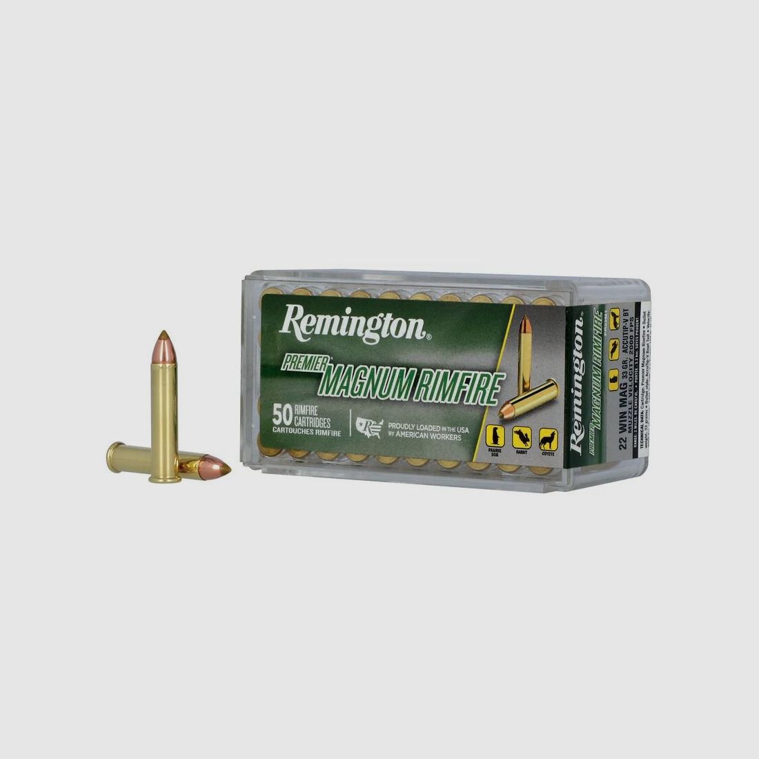 Remington Premier Magnum Rimfire .22 Win. Mag. 50GR Accutip-V 50 cartouches