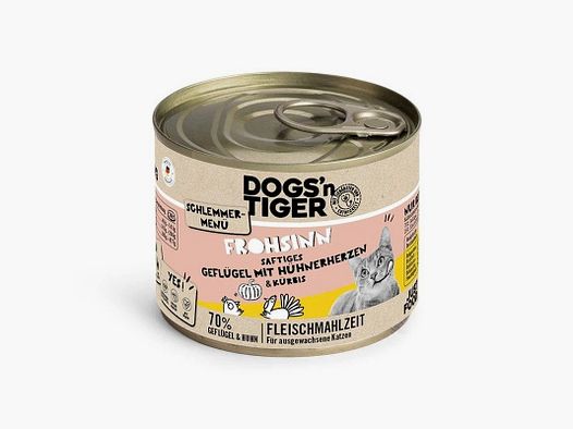 Dogs'n Tiger Katzen Nassfutter Frohsinn Geflügel 200 g