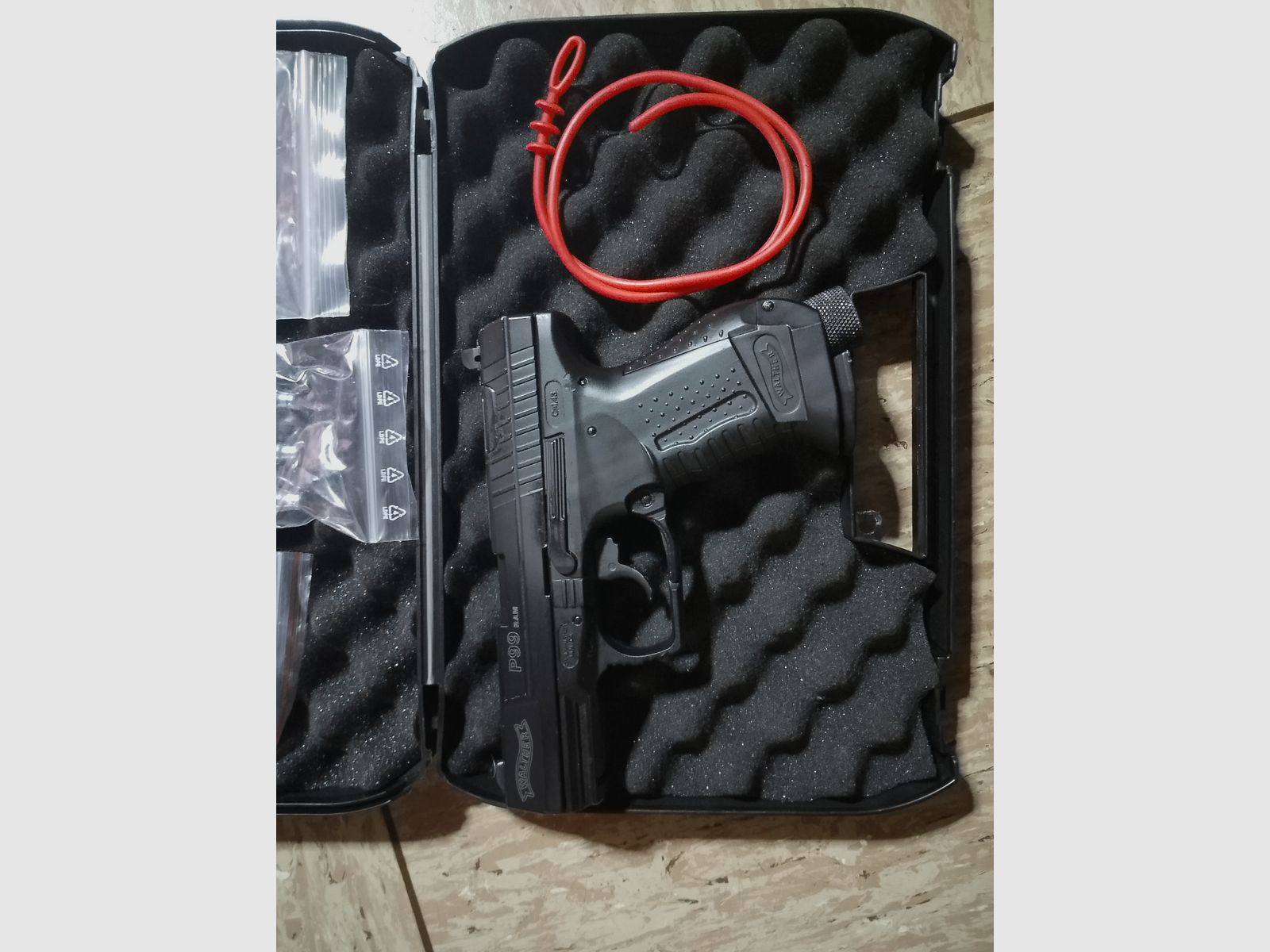 Walther p99 cal .43 RAM Markierer CO2 Kapseln Reinigungstool Koffer Paintballs Rubberballs Set 