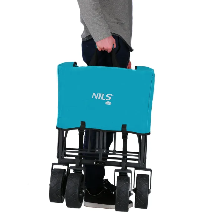 NC1607 Handwagen Turquoise 100L Nils Camp, afbeelding 10 van 11