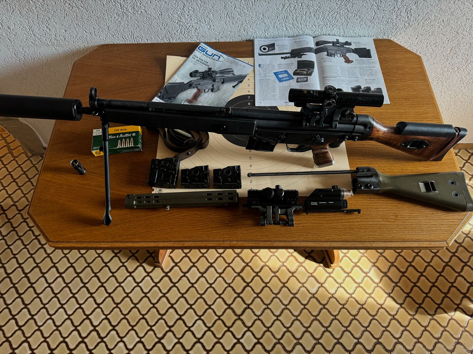 Selbstladegewehr SAR 2000,(G3) mit ZF / Rotpunktvisierung  in 308 win.