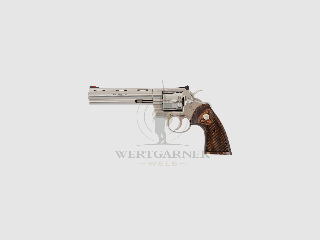 Colt Python 6" .357 Magnum. Acier Inoxydable, Poignées en Bois, image 1 sur 2