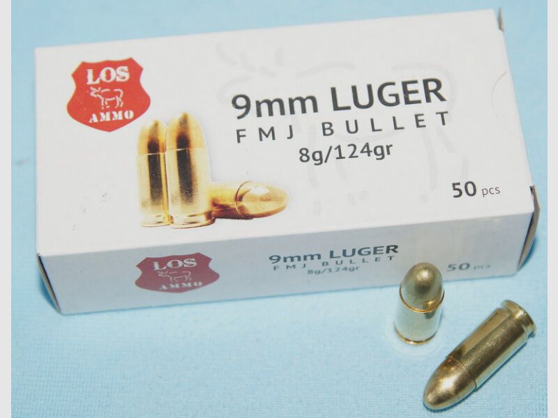 LOS 124 grains FMJ , 115 grains FMJ , 123 grains coperplated