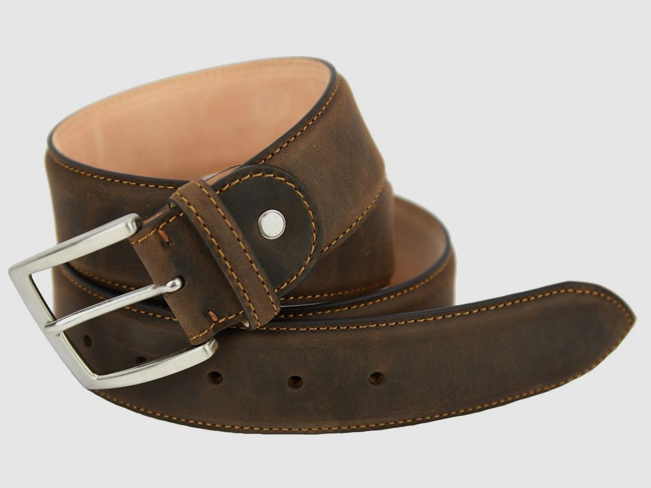 Ceinture Artipel en Cuir Marron L=125cm L=40mm
