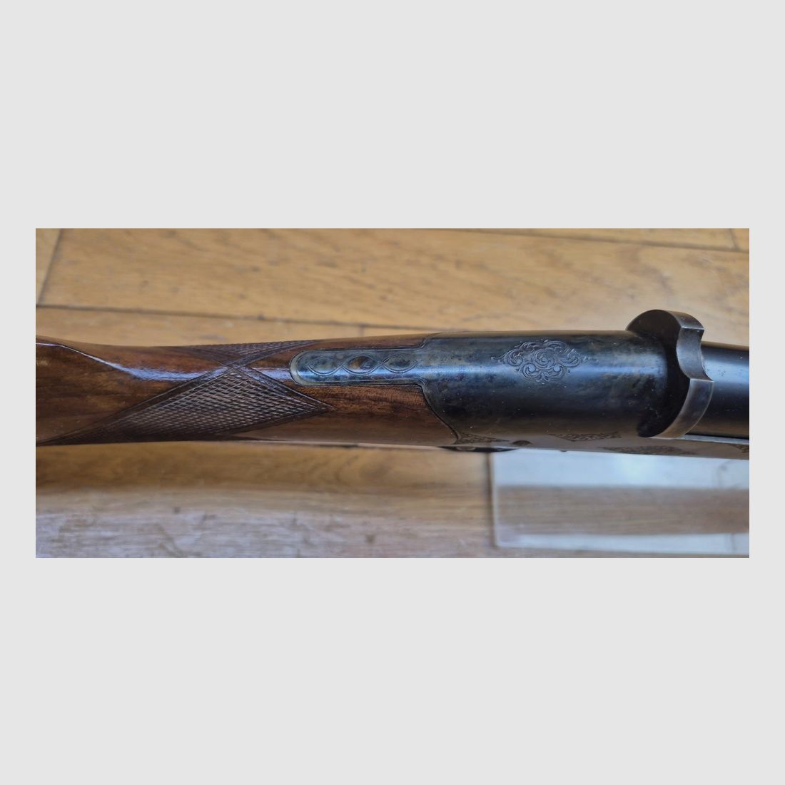 Sehr schönes Exemplar eines FUSIL SIMPLEX — Manufrance Saint-Étienne — Patentiert 1908 — Kal. 16/70 — Luxusversion in Nussbaum — Waffe aus den 50er Jahren — Kaliber 16/70 — Zu reinigen, aber wirklich in ausgezeichnetem Zustand — TBE++, Bild 23 von 38