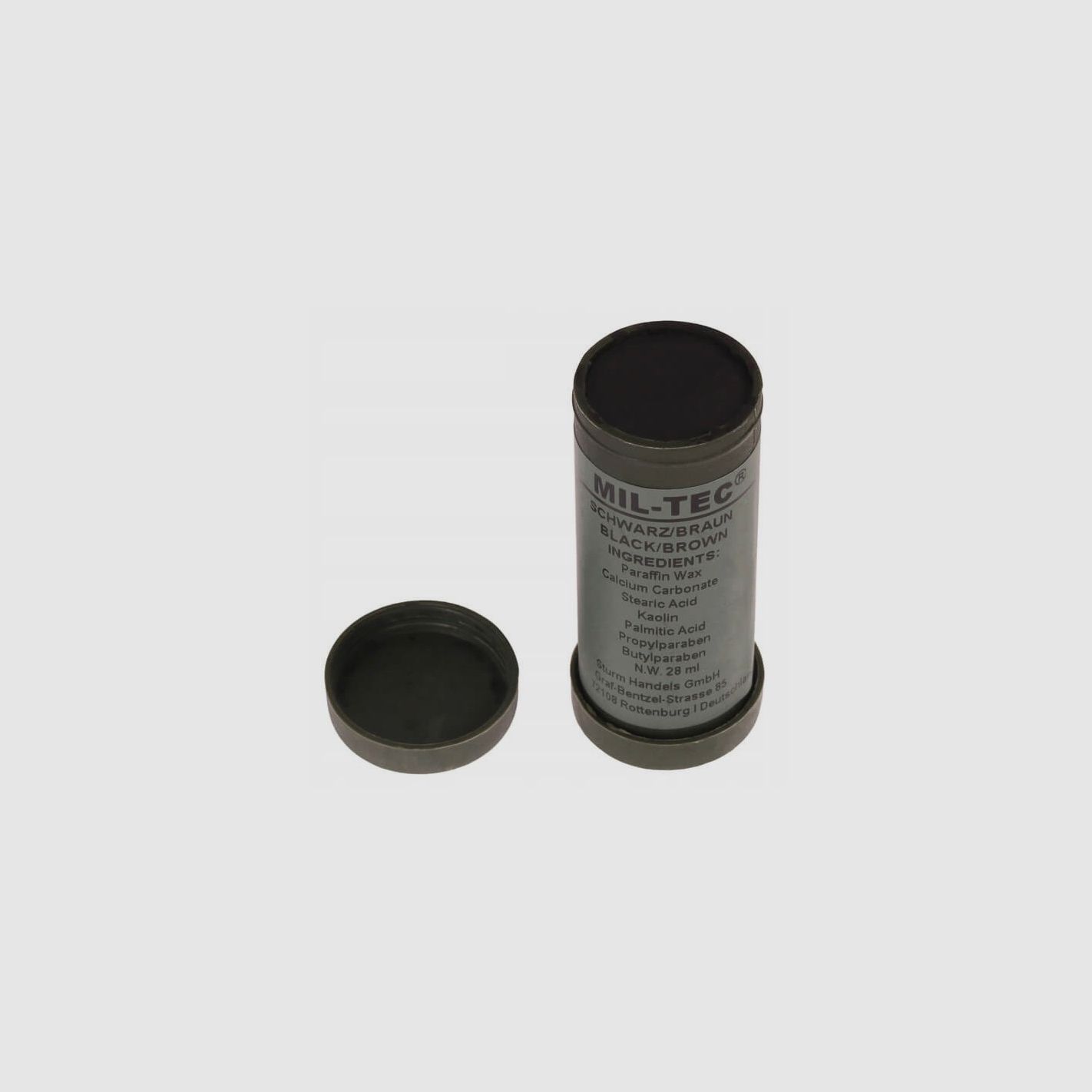 Mil-Tec camouflage cream face for camouflage bicolor stick 55 g brown and black, image 3 of 3