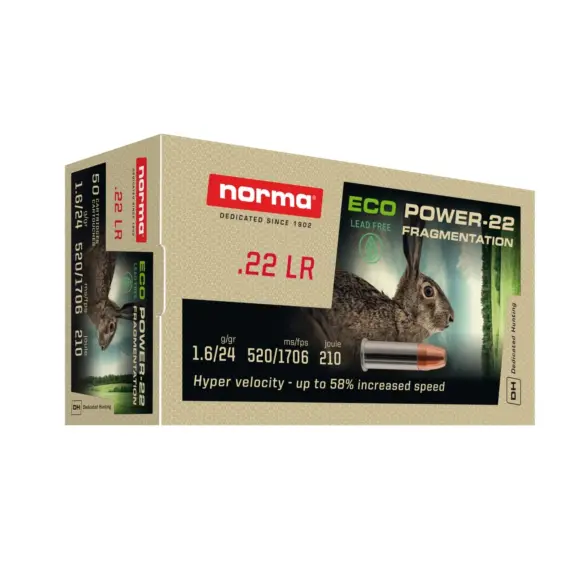 Cartucce 22LR Norma Eco Power 25 grains senza piombo