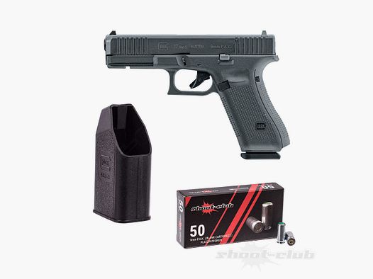 GLOCK Glock 17 Gen5 9mmPAK + Umarex pomoc do ładowania +50 SC nabojów blankowych