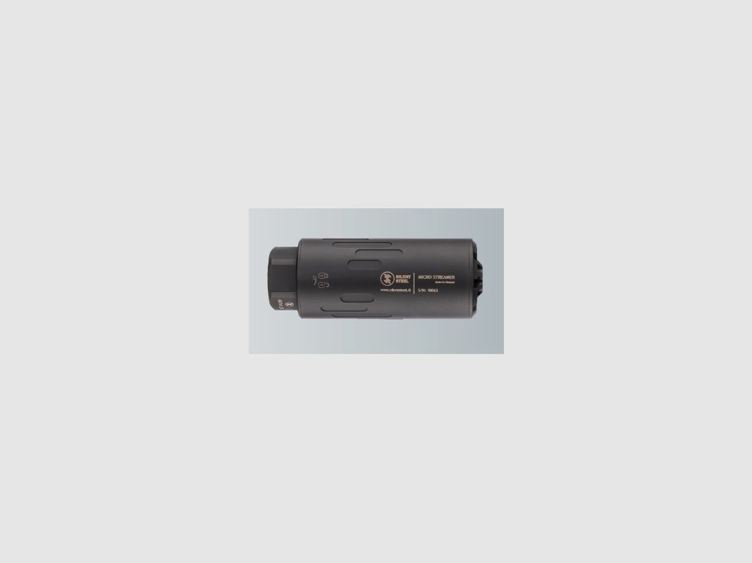 Silent Steel Micro Streamer stainless steel body + flow suppression unit 5.56 Black W/Muzzle Brake, Bild 2 von 5