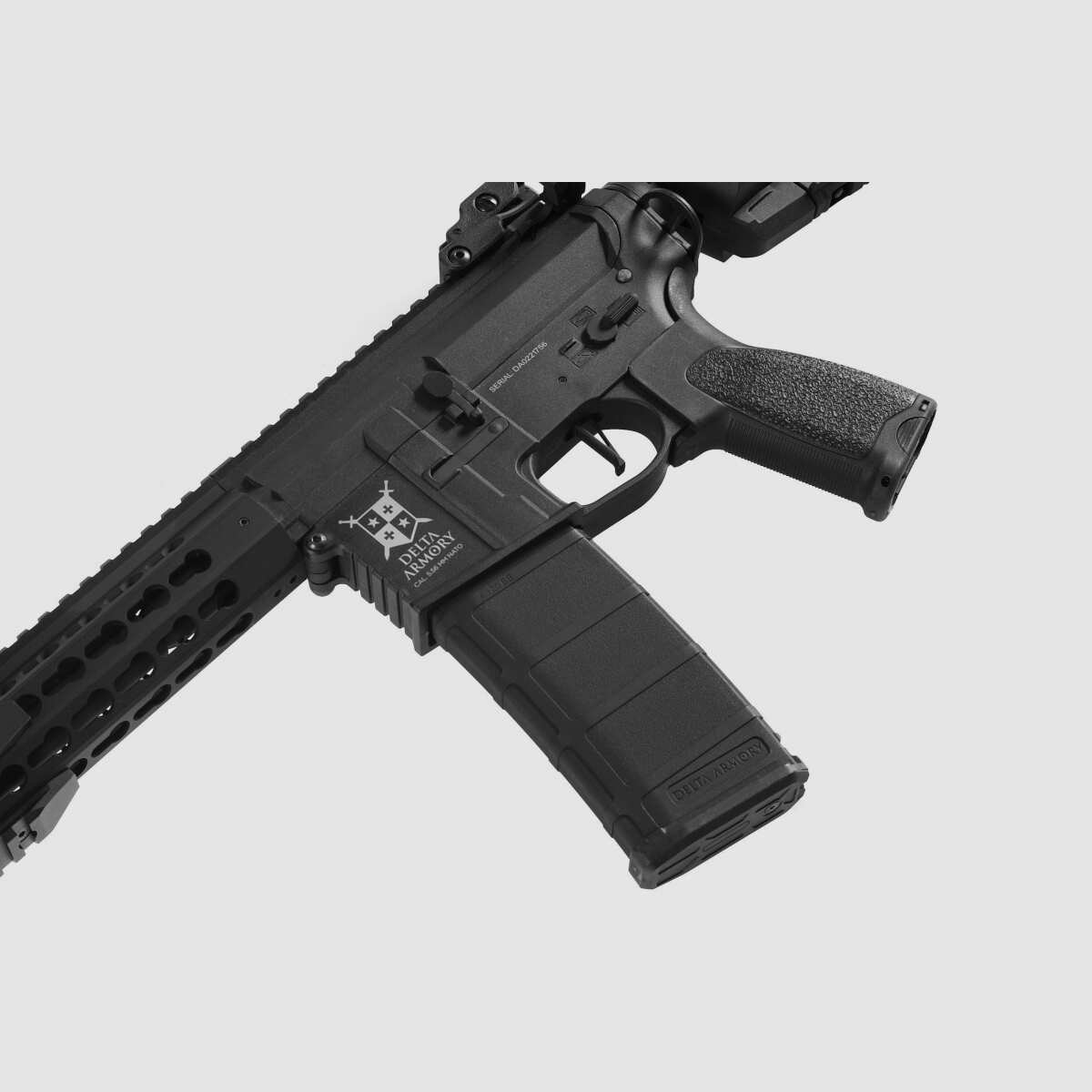 AR15 KeyMod 8 Zoll BRAVO Delta Armory Schwarz S-AEG Airsoft Gewehr Frei ab 18 Jahren