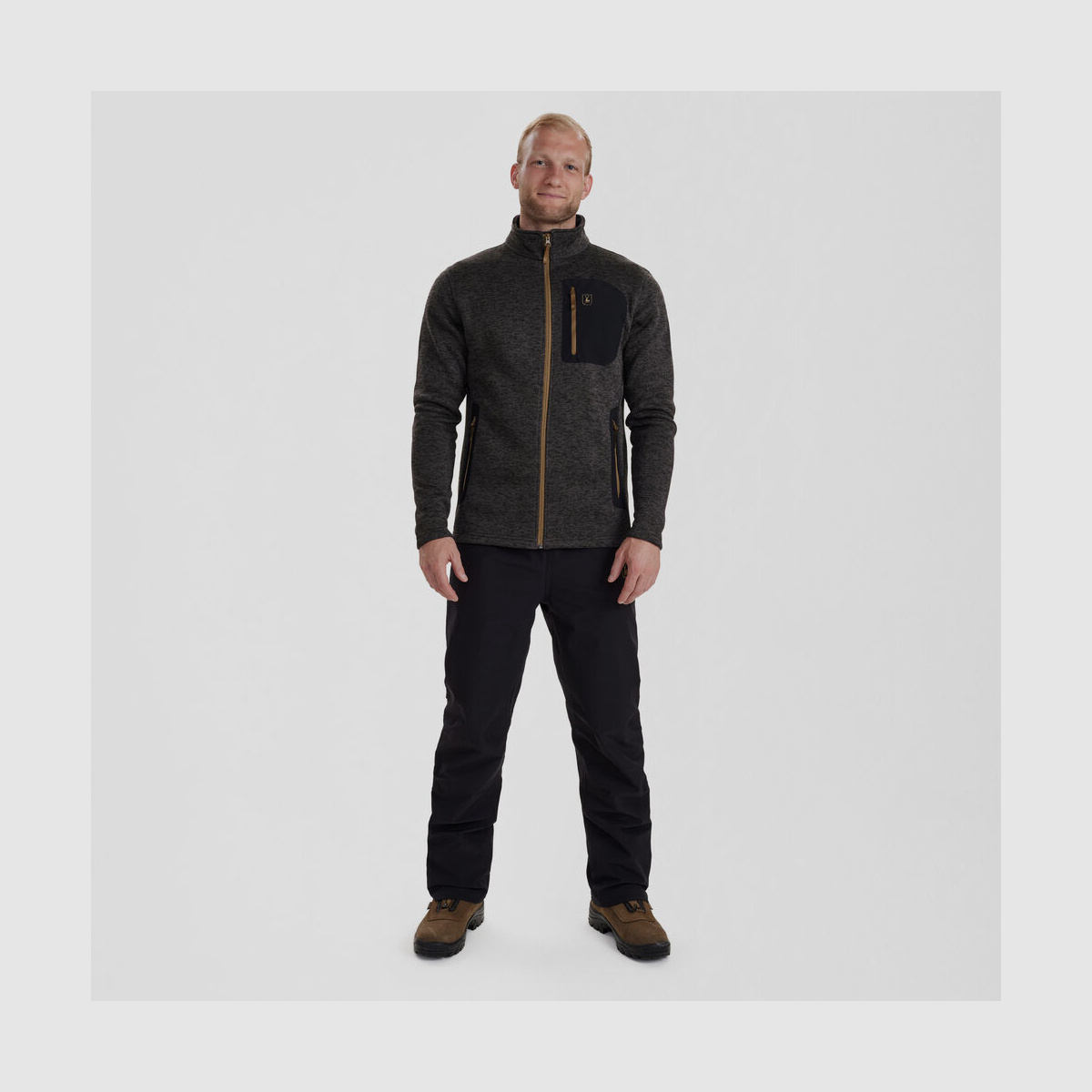 DEERHUNTER Sarek Strickjacke Dark Grey melange