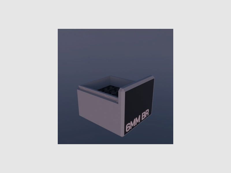 Filamelt Munitionsbox / 6mm BR Norma / ‘Schiebedeckel’ / Patronenbox, Ammo Box