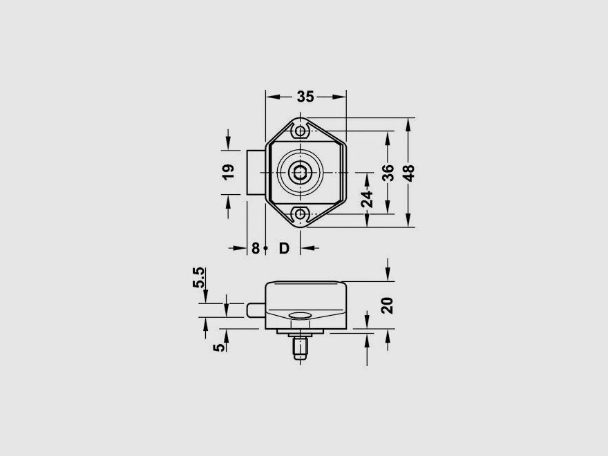 Screw-on Bolt Lock Push-Lock Mini, silver, image 1 of 6