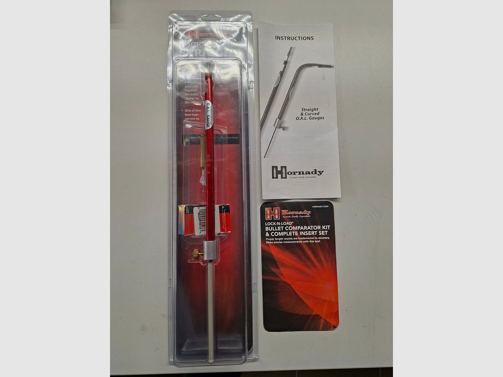Longitud de patrones Hornady Lock-N-Load® O.A.L. Gauges - Modelo recto incluye casquillo de medición de 6.5 mm