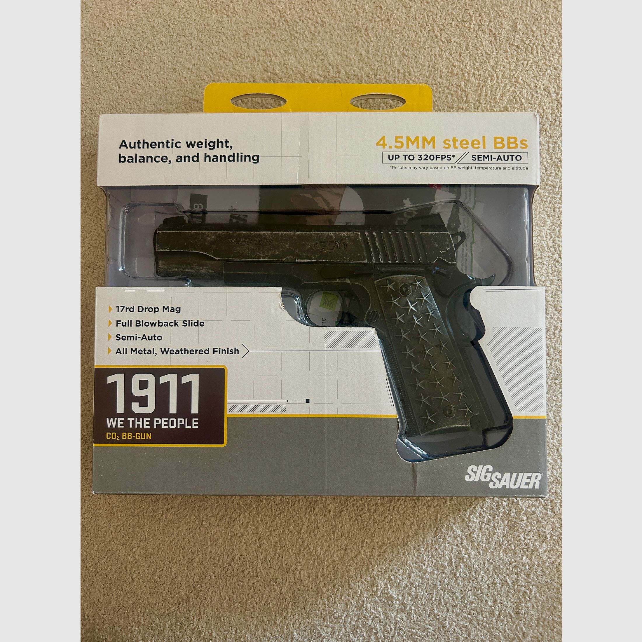 Sig Sauer 1911 "We The People" CO2 Pistolet pneumatyczny kal. 4,5 mm BB pełno metalowy