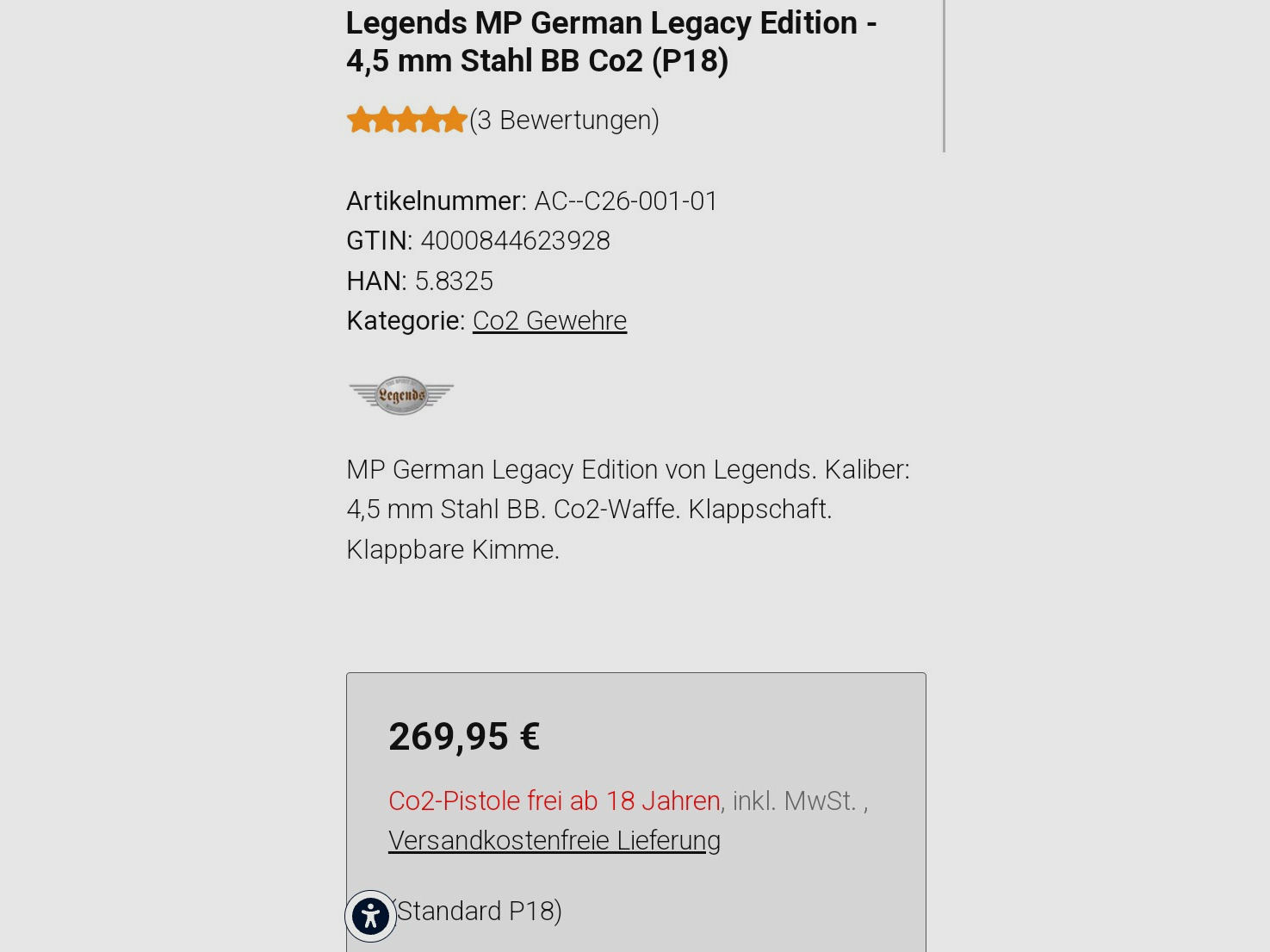 Nochmals Reduziert ! Umarex Legends MP 40 , 4.5 mm Co2 . Neuwertig, 160 €