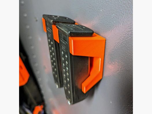 Magnetischer Glock-Magazinhalter für zweireihige 9mm, .40 S&W und .357 Sig Magazine für Waffenschrank - Zubehör für den Waffenschrank
