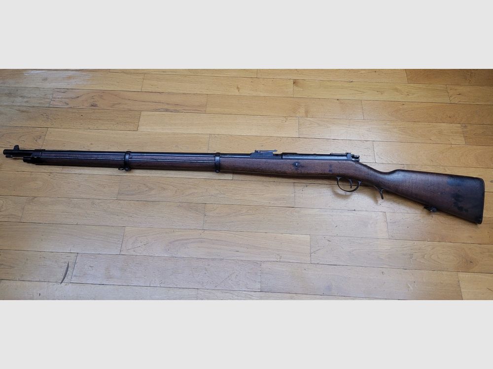 Sehr gutes Gewehr Kropatschek Modell 1886 – Herstellung OEWG in Steyr 1886 (auch!) – Kaliber Schwarzpulver Original 8×60 – 8×56 portugiesisch – Schöne Hölzer – Guter ästhetischer und mechanischer Zustand – Sehr gutes Stück in BE+ / TBE!, Bild 22 von 31