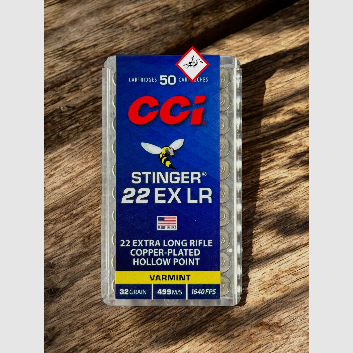 CCI Stinger cartouche de chasse .22 EX LR CPHP HV 32grs