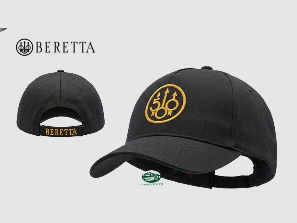 Beretta Hut Jubiläum 500 Jahre schwarz mit gesticktem Logo BC242