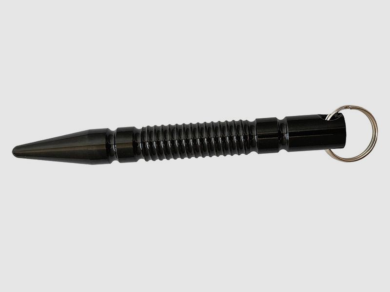 Kubotan geriffelt mit SchlĂĽsselring LĂ¤nge 14 cm schwarz