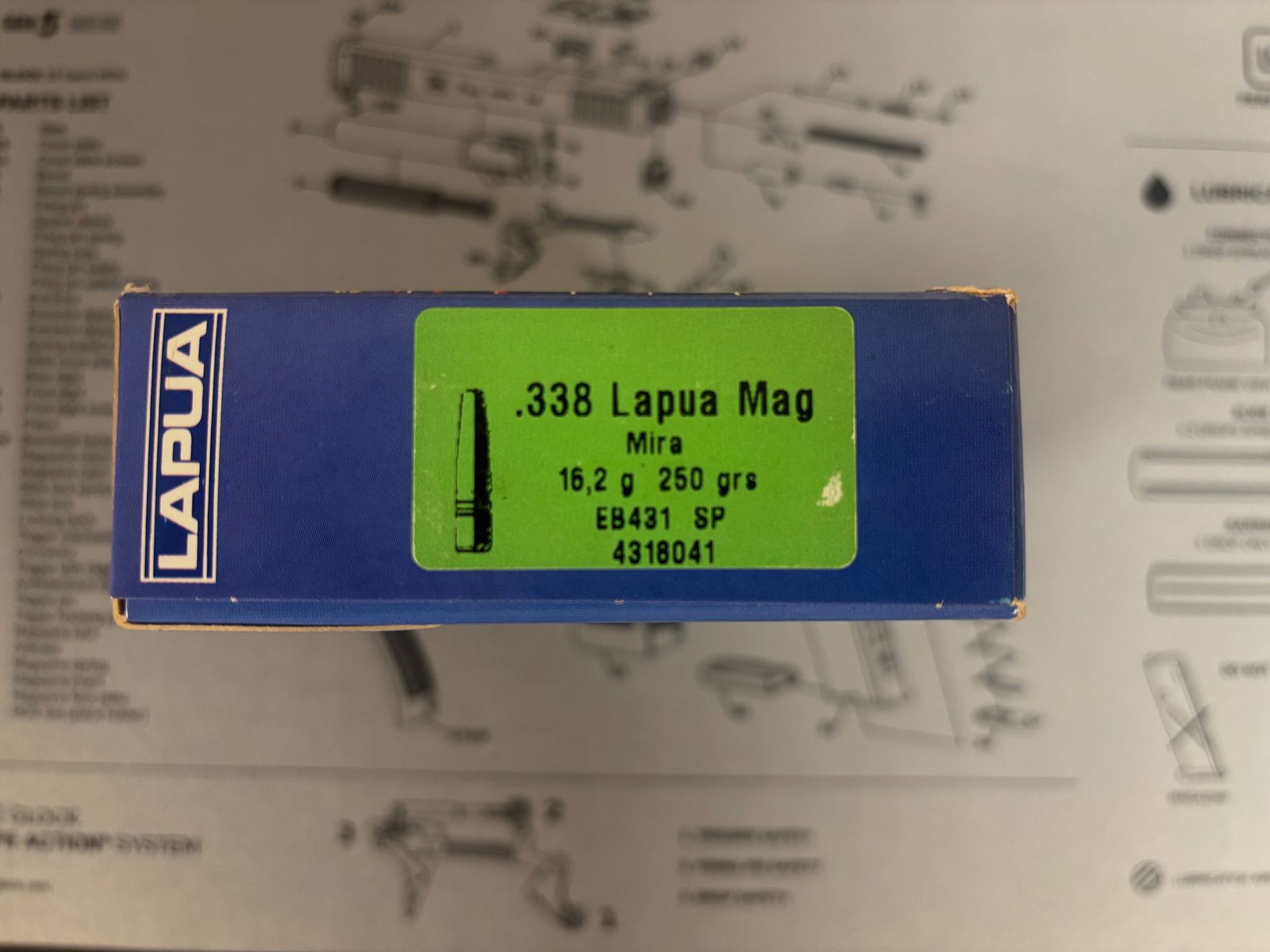 .338 Lapua Magnum ammunition 16.2g 250grs