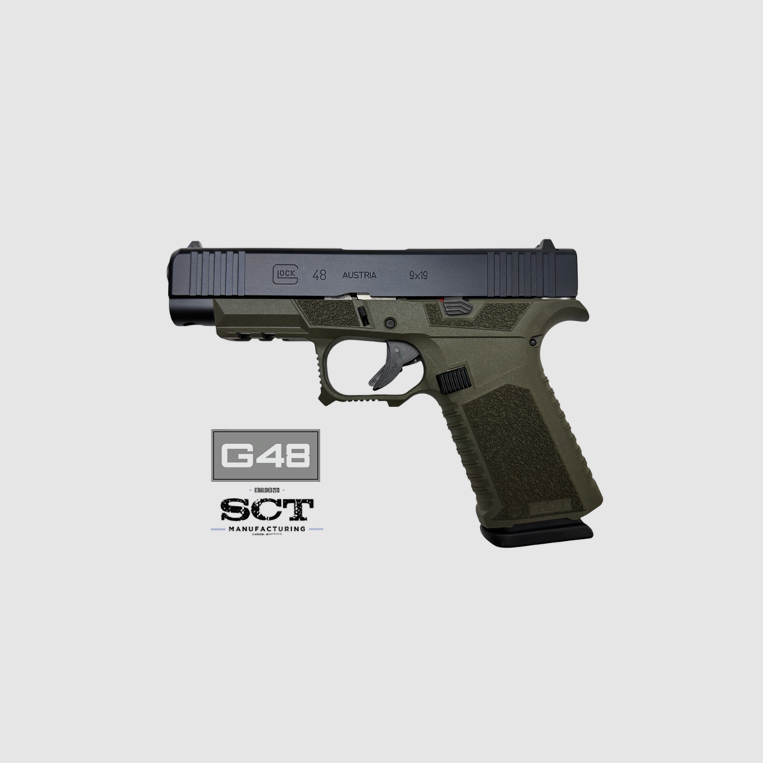 Custom Glock 48 MOS with SCT Manufacturing Grip 9mm Luger, image 1 of 2