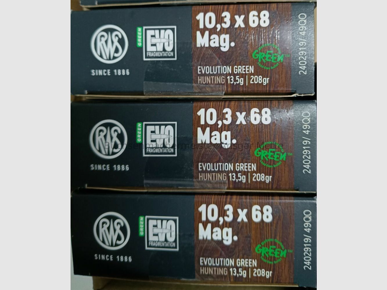 RWS EVO Evolution Green 10.3x68 Mag. 100 shots EVO Green 10.3x68 Mag